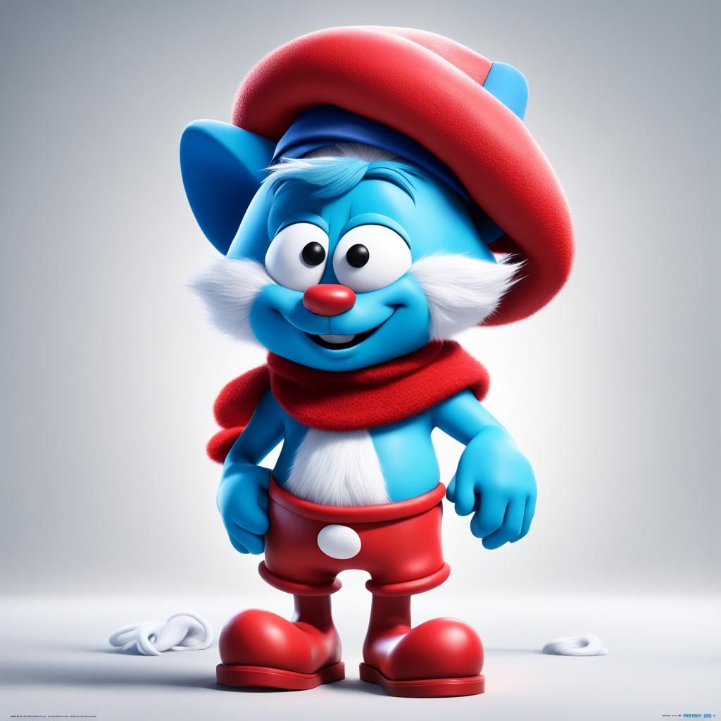 Smurf Cat: Disney-Style Movie Poster in 3D