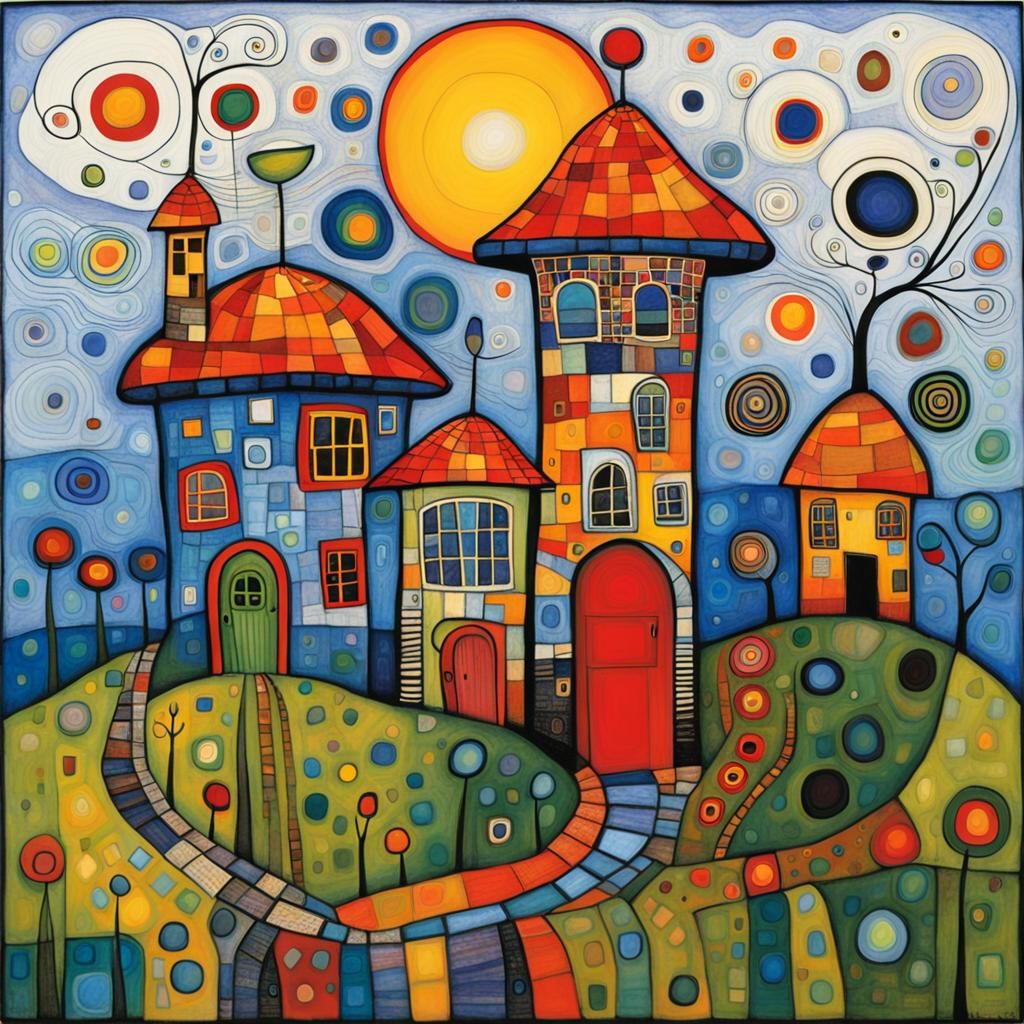 Abstract Landscape in Hundertwasser Style