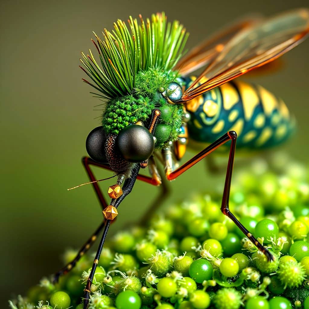 Glitter Moss Mosquito Macro Photograph by Ernst Haeckel