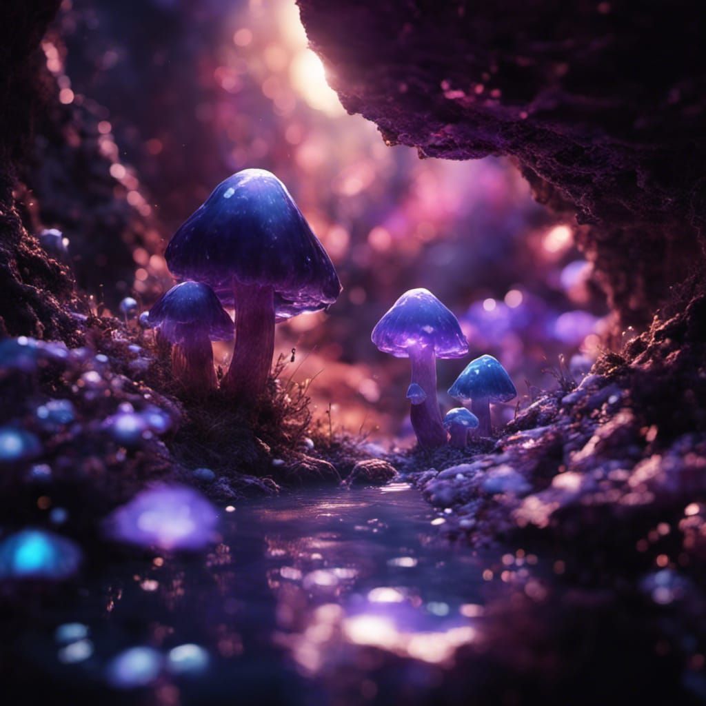Glowing Crystal River in Hyperdetailed Digital Art