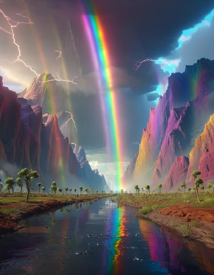 Exploding Rainbows in Atmospheric Perspective: Cinematic Ren...