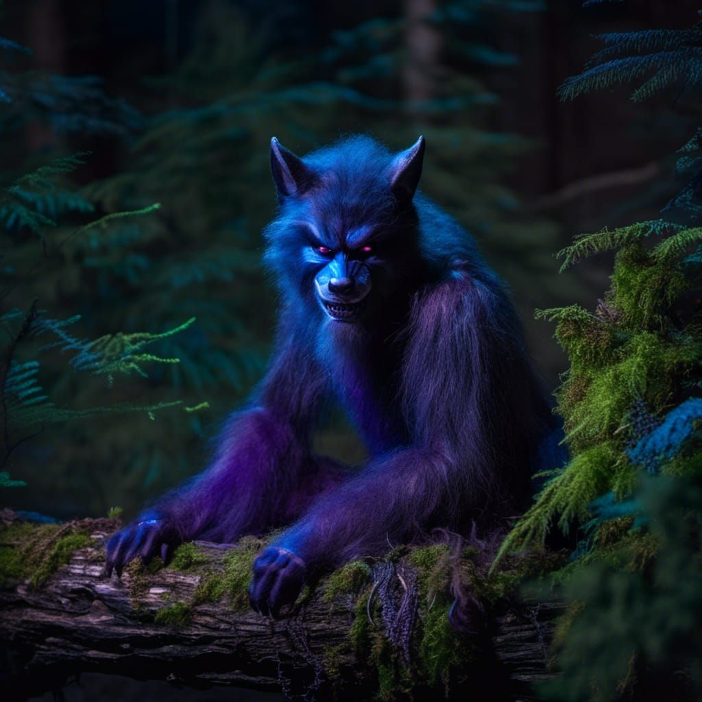 Ethereal Blue-Eyed Creature in Dark Fantasy Portrait