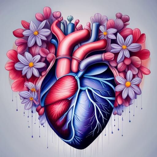 Colorful Floral Heart Graffiti Art