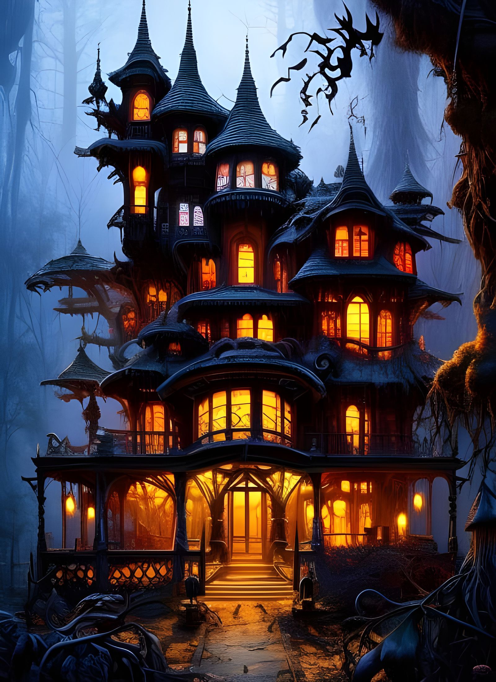 Haunted Mushroom Mansion in Sinister Swamp