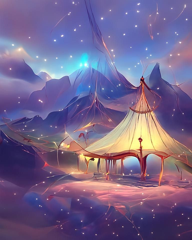 Magical Circus Tent Amidst Sparkling Stars