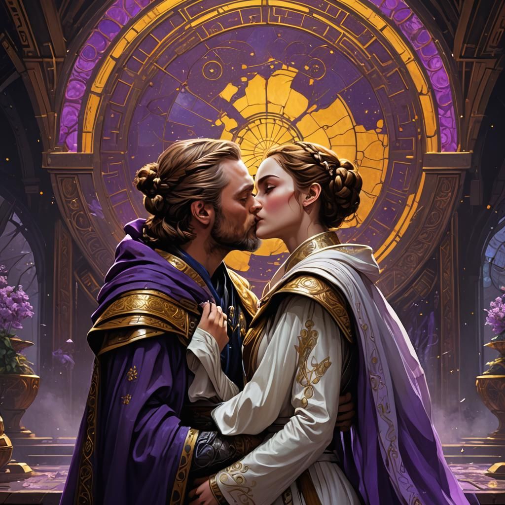 Obi Wan Kenobi and Padme Amidala Kiss