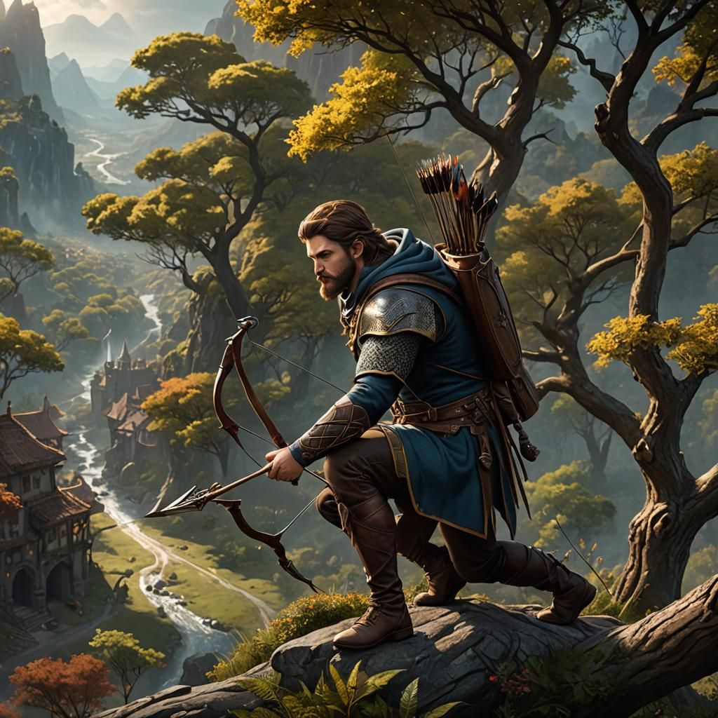 Archer Ready to Strike Royal Convoy, Digital Art