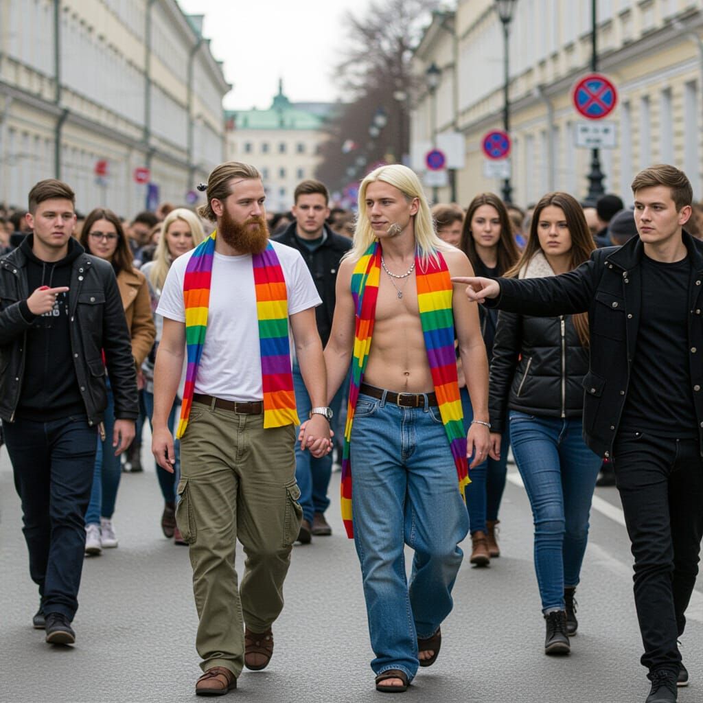 Gay Couple Walking in Russia Facing Hostility