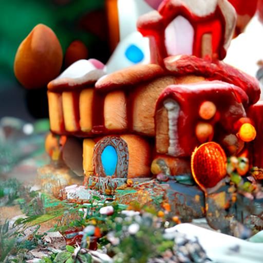 Fantastical Gingerbread House in Detailed Matte Painting