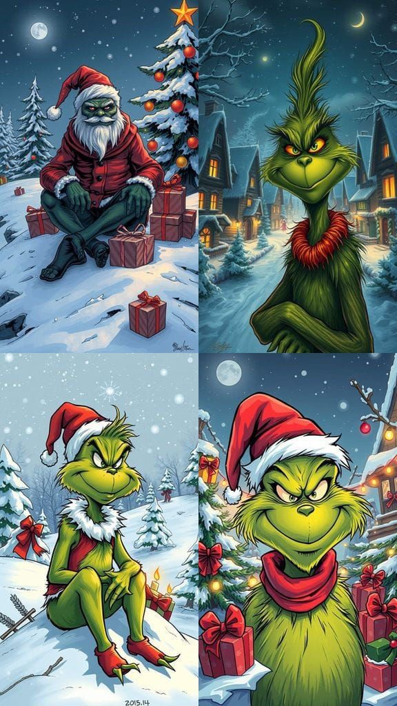 Stylish Grinch Wallpaper for iPhone in Comic Book Art Style