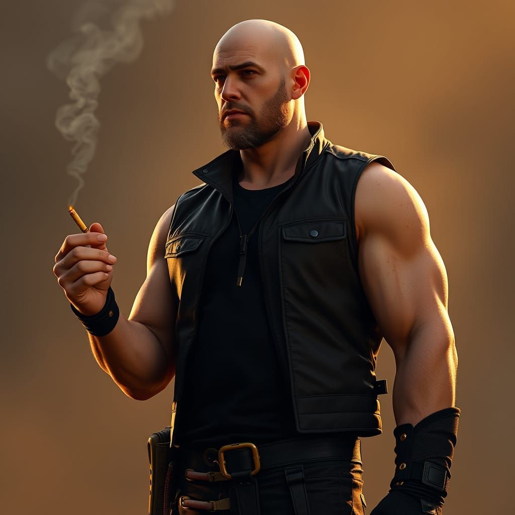 Rugged strong man