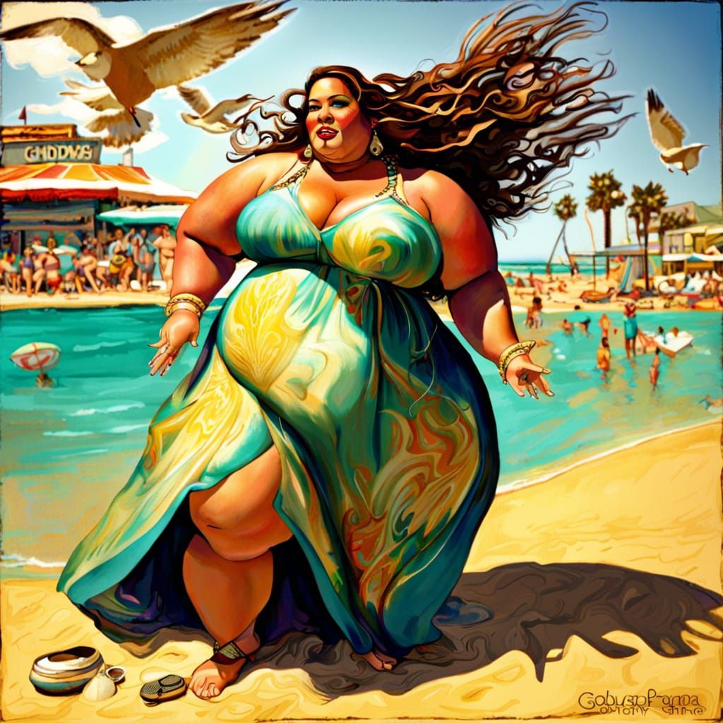 Plus Size Goddesses Dancing on Malibu Beach