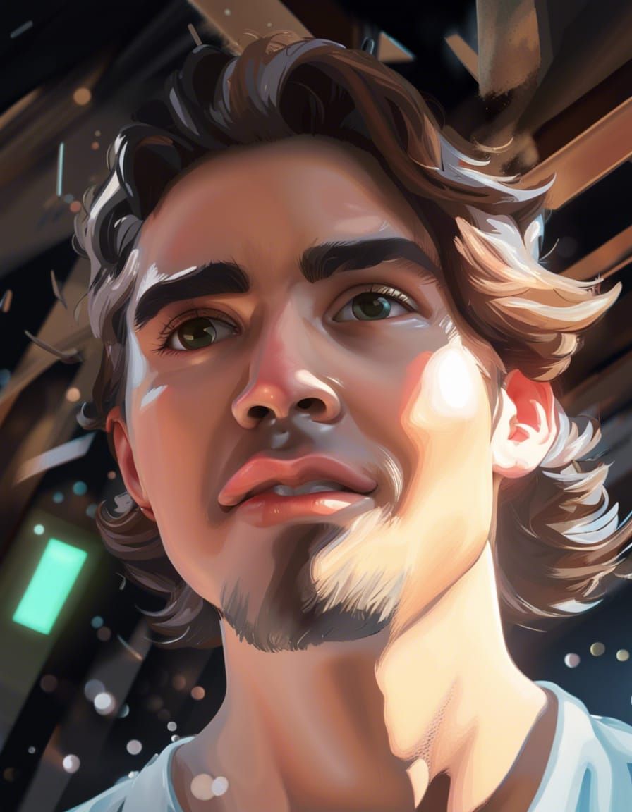 Hyperrealistic Portrait with Dramatic Lighting and Color