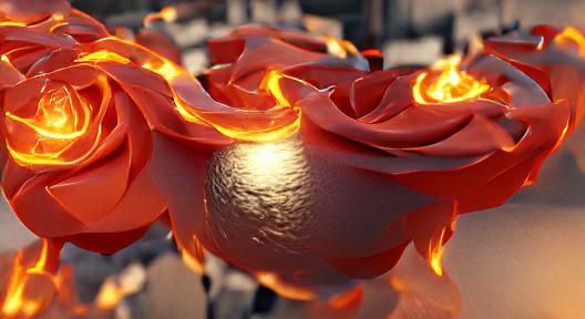 Flaming Rose Rendered in Unreal Engine