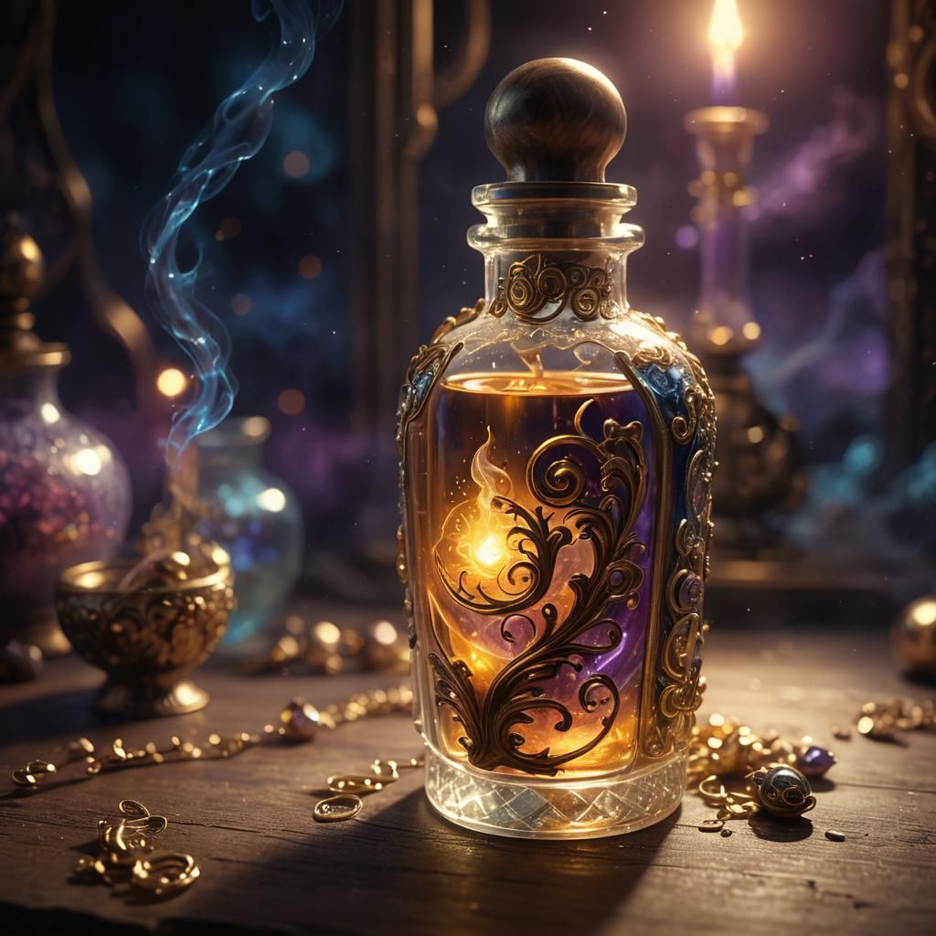 Glowing Potion Held by Psychic in Digital Art