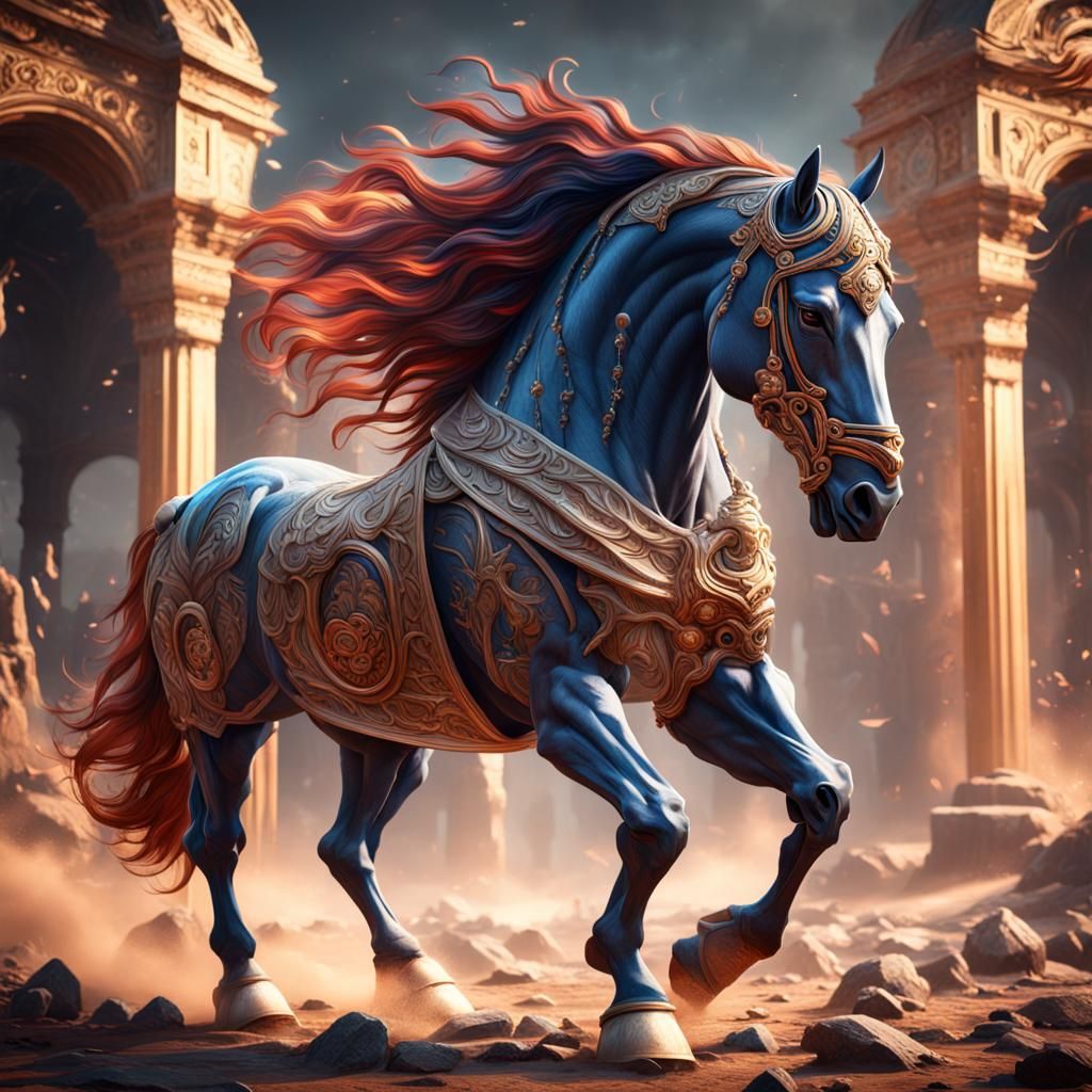 Horse-Human Hybrid in Detailed Matte Painting Style