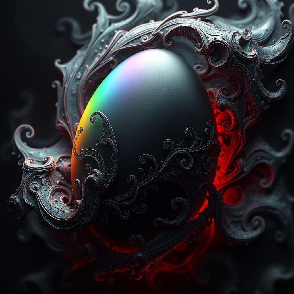Ethereal Darkness: Ominous Rainbow Egg