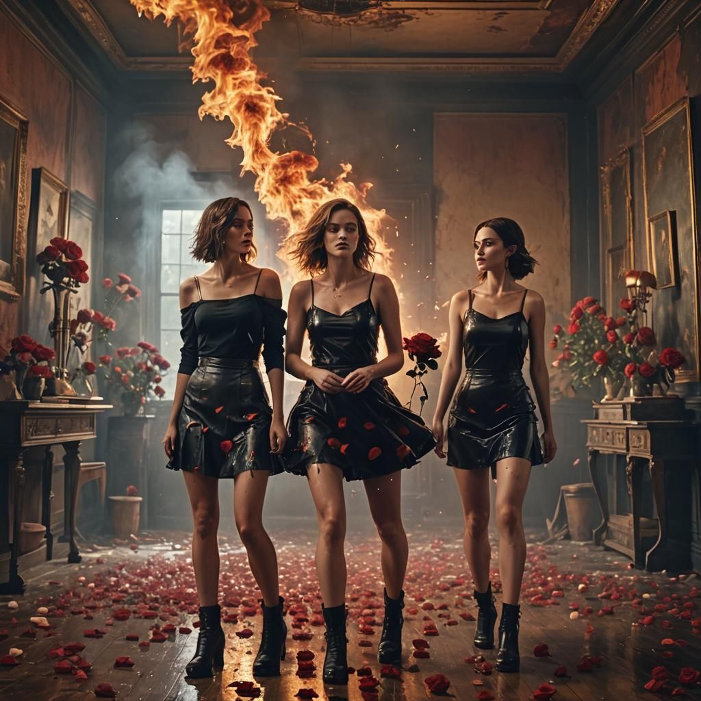 Joyful Women in Love, Digital Matte Painting