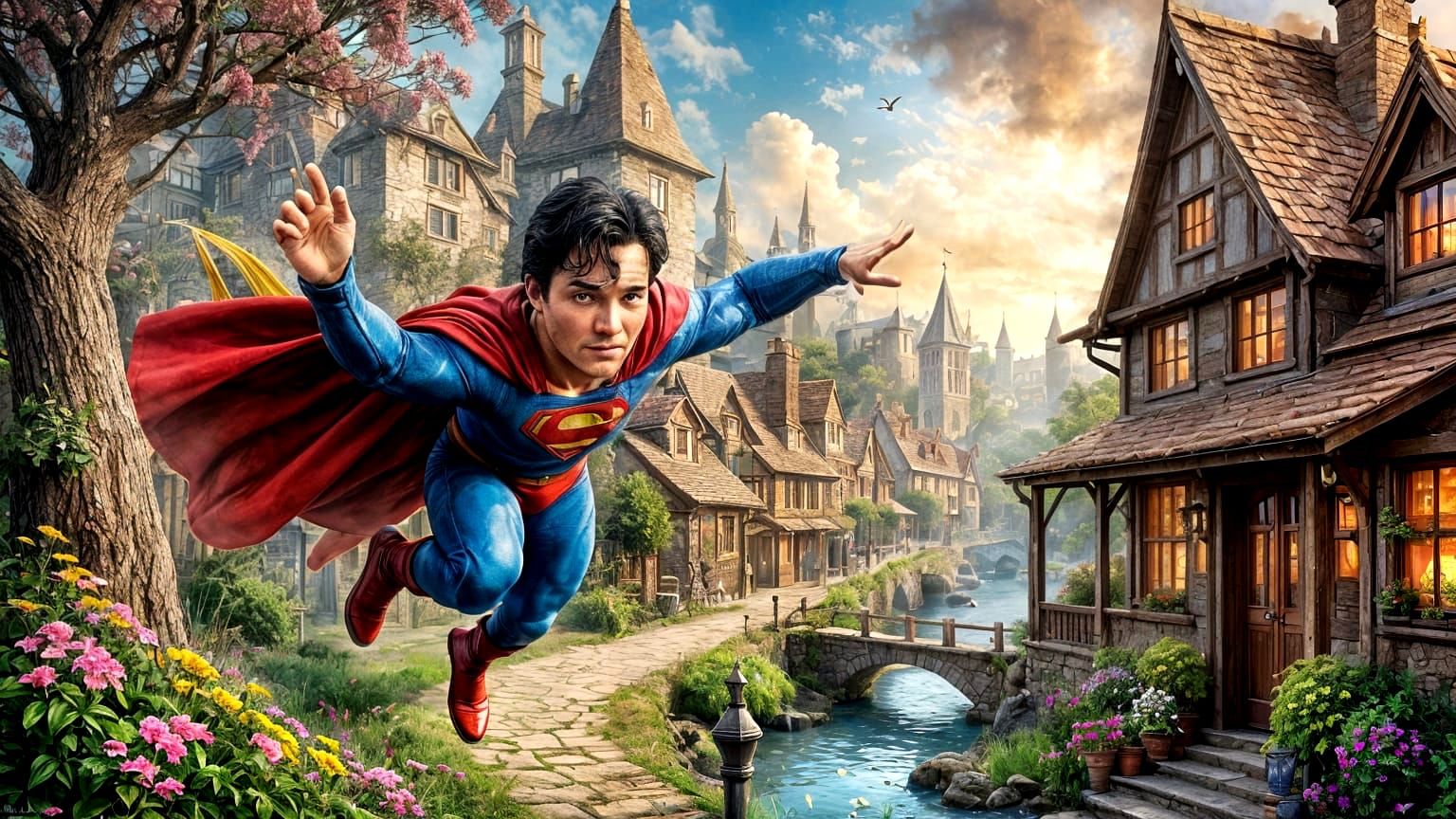 Creepy-old-guy-Superman pretending to be a cherub in Olde En...