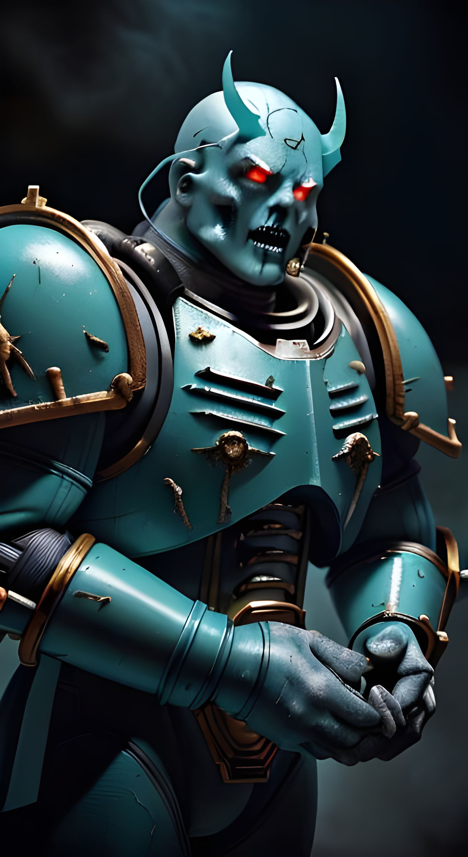 Ghostly Space Marine in Warhammer 40k Style