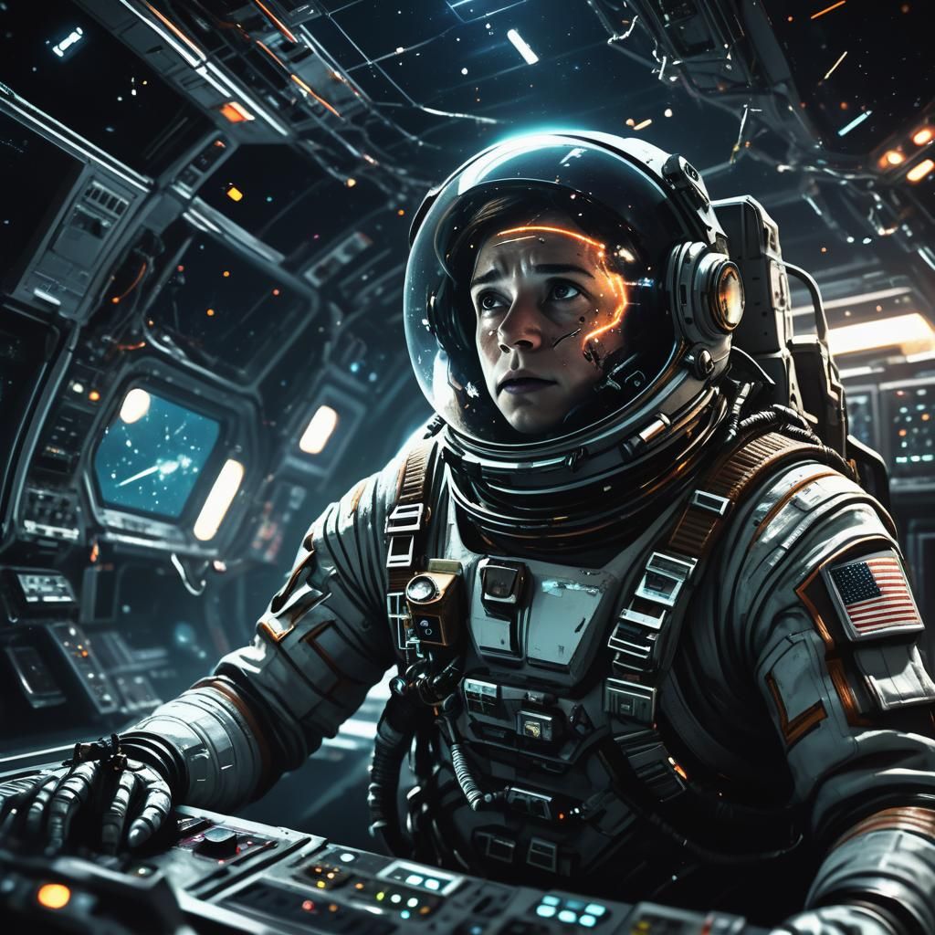 Desperate Astronaut in Malfunctioning Spaceship: Concept Art