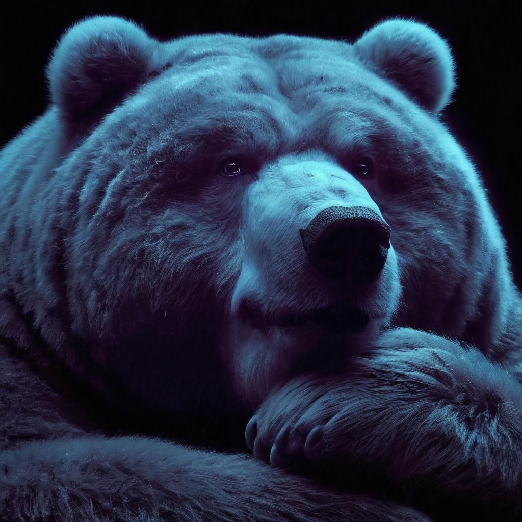 Sarcastic Velvet Kodiak Bear in UV-Infrared Light