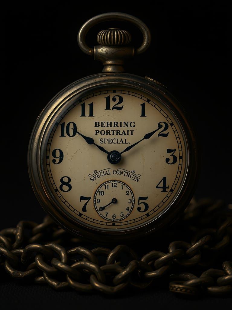 Antique Pocket Watch Portrait in Cinematic Lighting