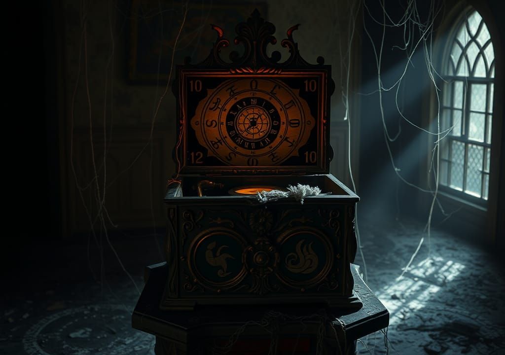 Haunting Music Box with Eerie Glow