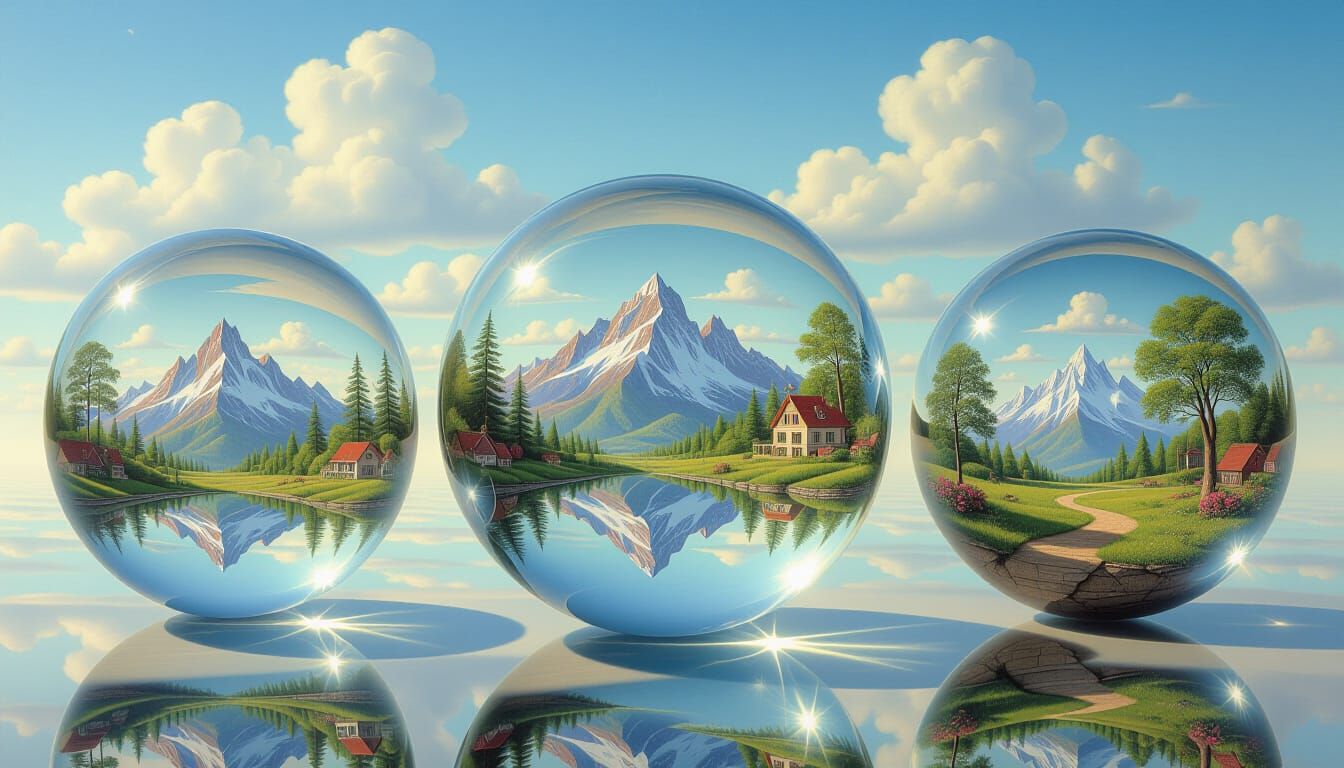 Miniature Worlds Inside Marbles: Surreal Dreamscapes