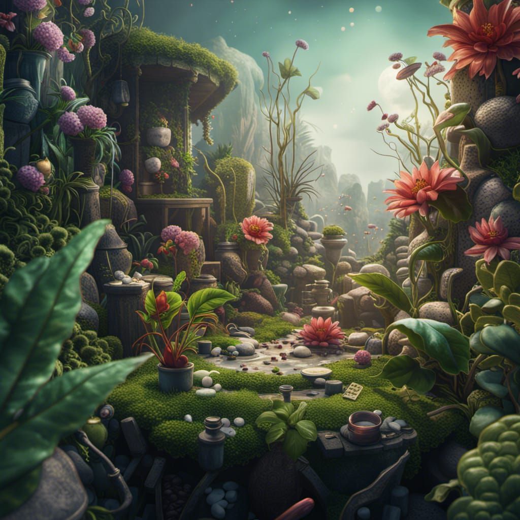 Fantastical Pills and Plants: Detailed Matte Painting