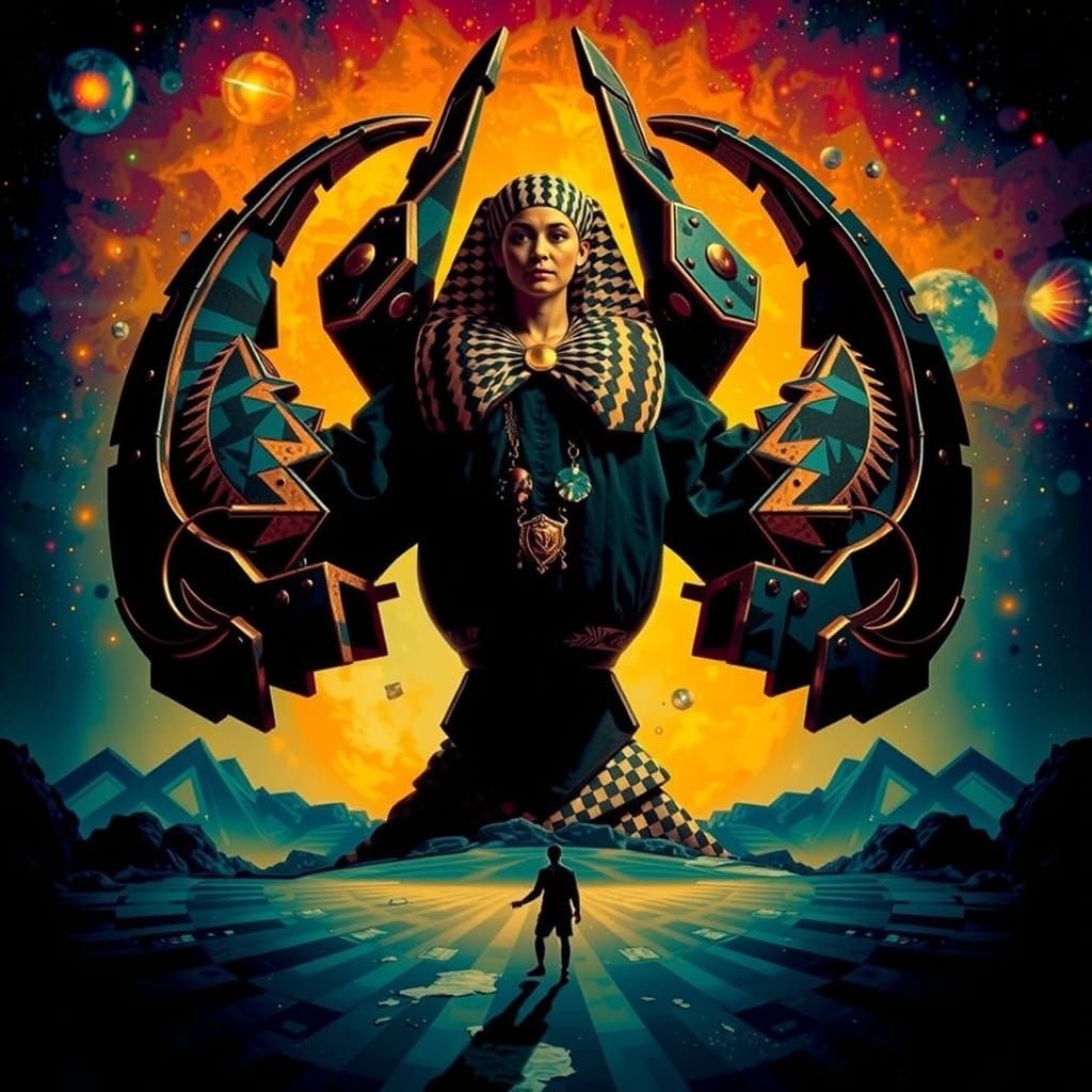 Hypnotic Harlequin in Optical Illusion Maze