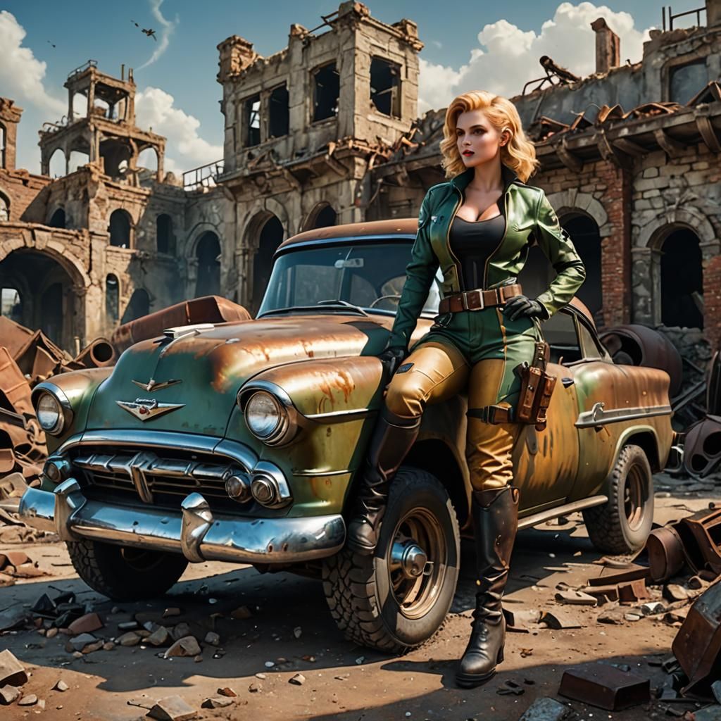 Post-Apocalyptic Pinup in Fallout Art Style