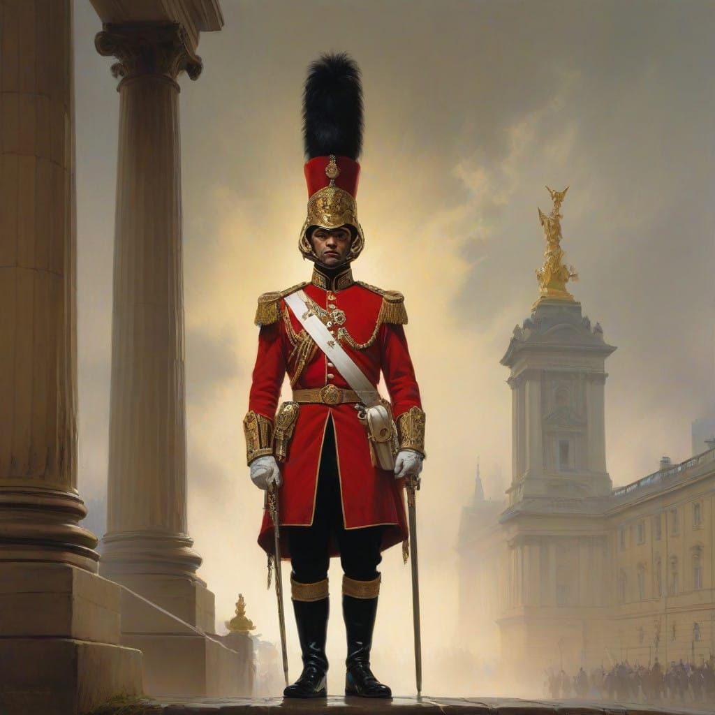 British Grenadier Guards in Regal Bearing