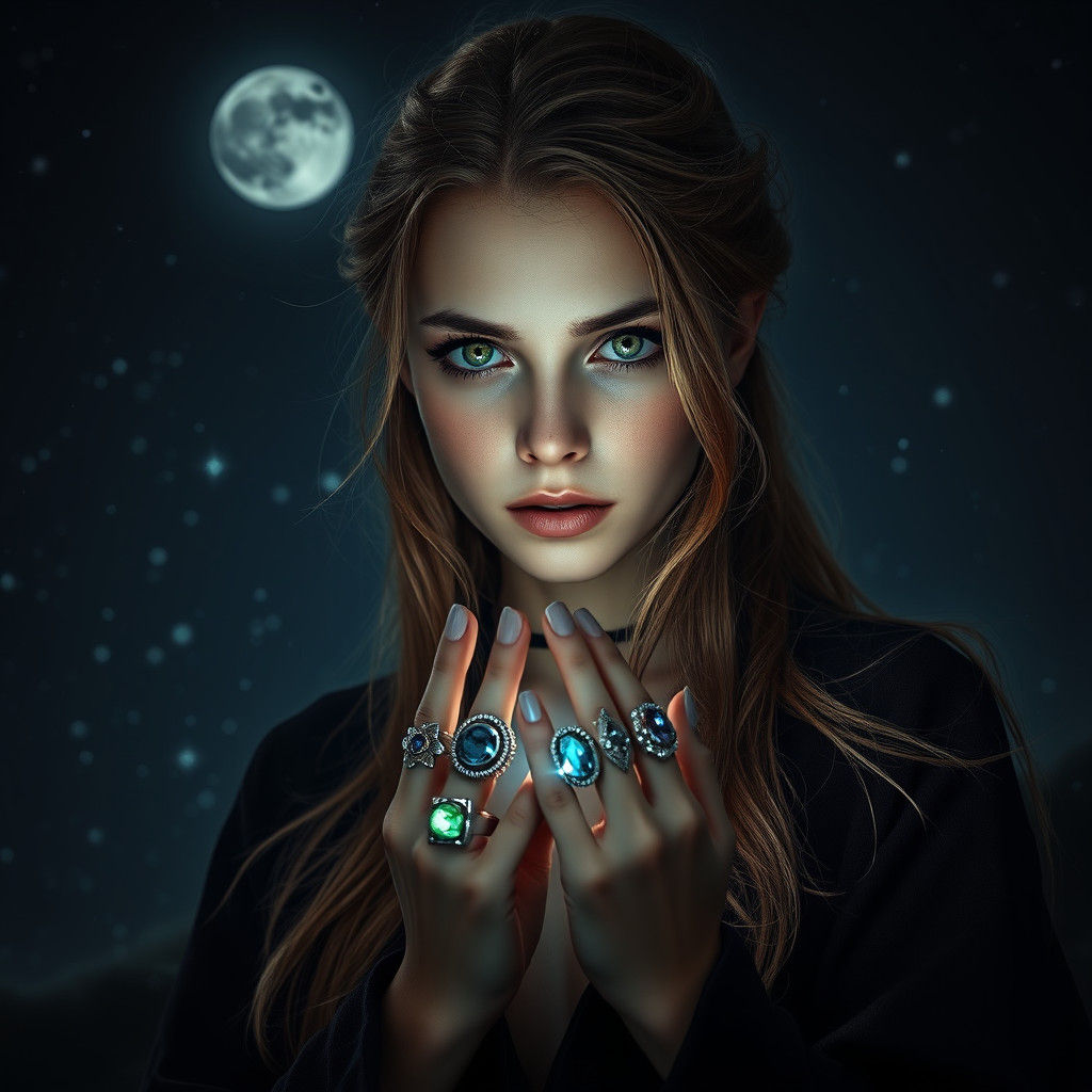 Ethereal Female Wizard Portrait in Hyperrealism