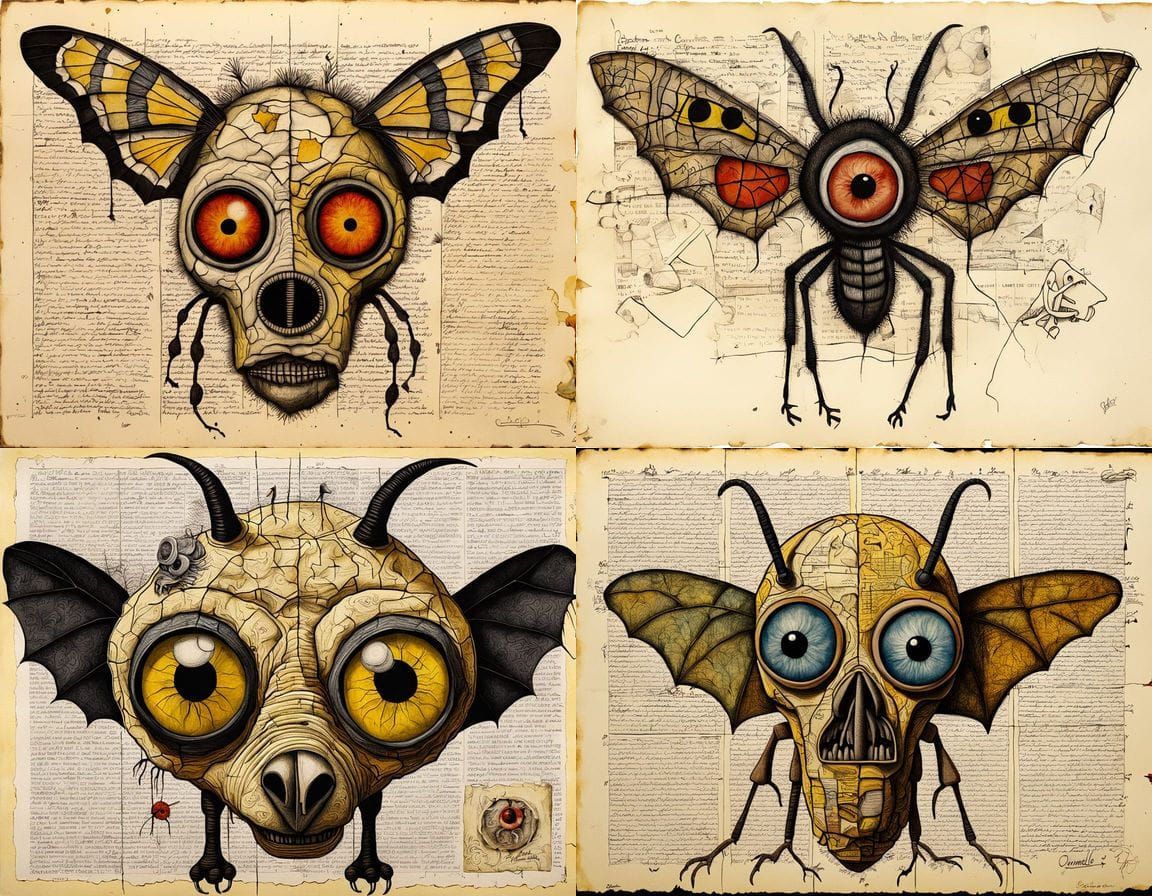 Algerian Horror Camel Hybrid in Mixed Media