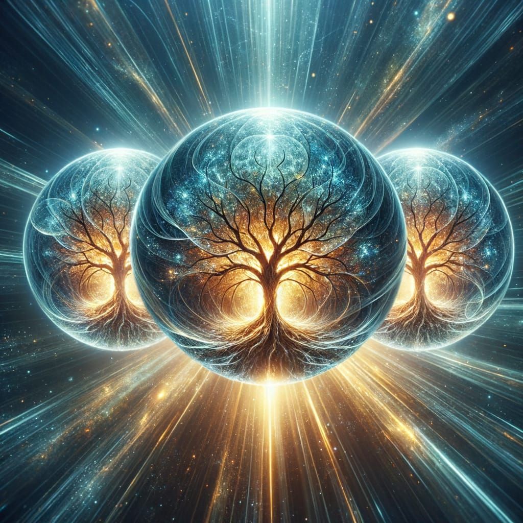 Radiant Crystalline Spheres Amidst Ancient Trees