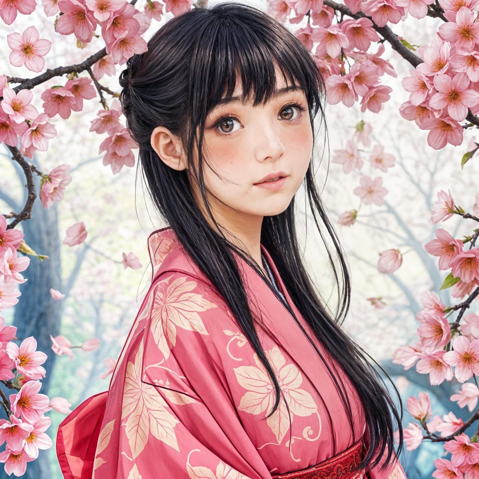 Sakura in Vibrant Cherry Blossom Wonderland