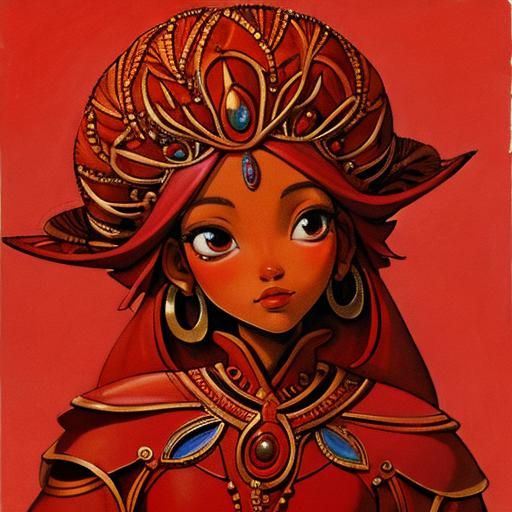 Lady in Red: An Expressionist Portrait