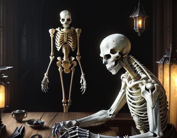 Furry Skeleton Bone Repair: Dark Fantasy Concept Art