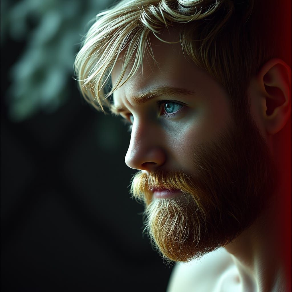 Blond Bearded Hero Captured in Cinematic Glory