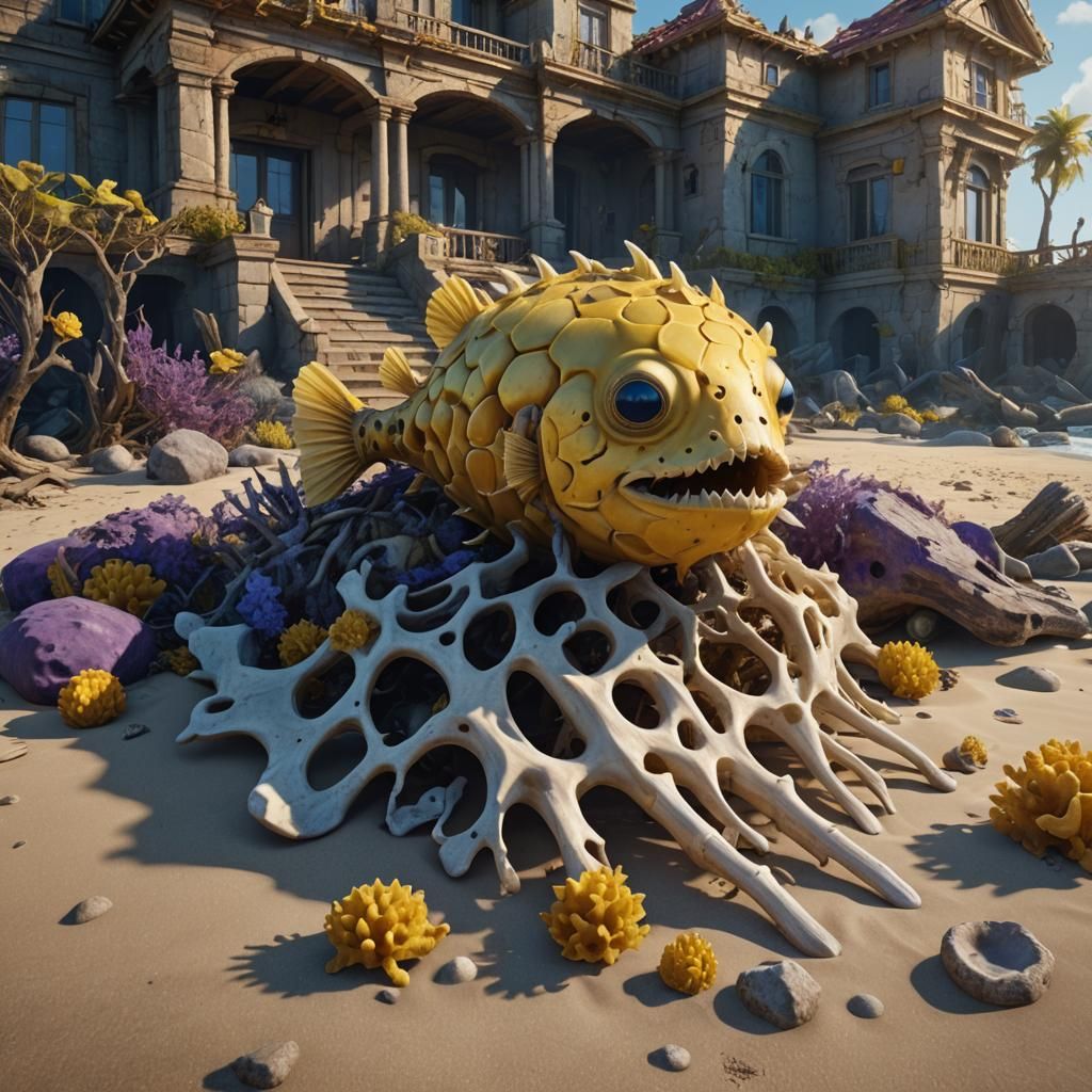 Giant Pufferfish Bones Washed Ashore: Unreal Engine Concept ...