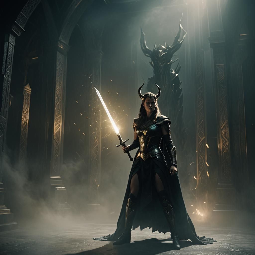 Hela, Goddess of Death in Shadowy Hall