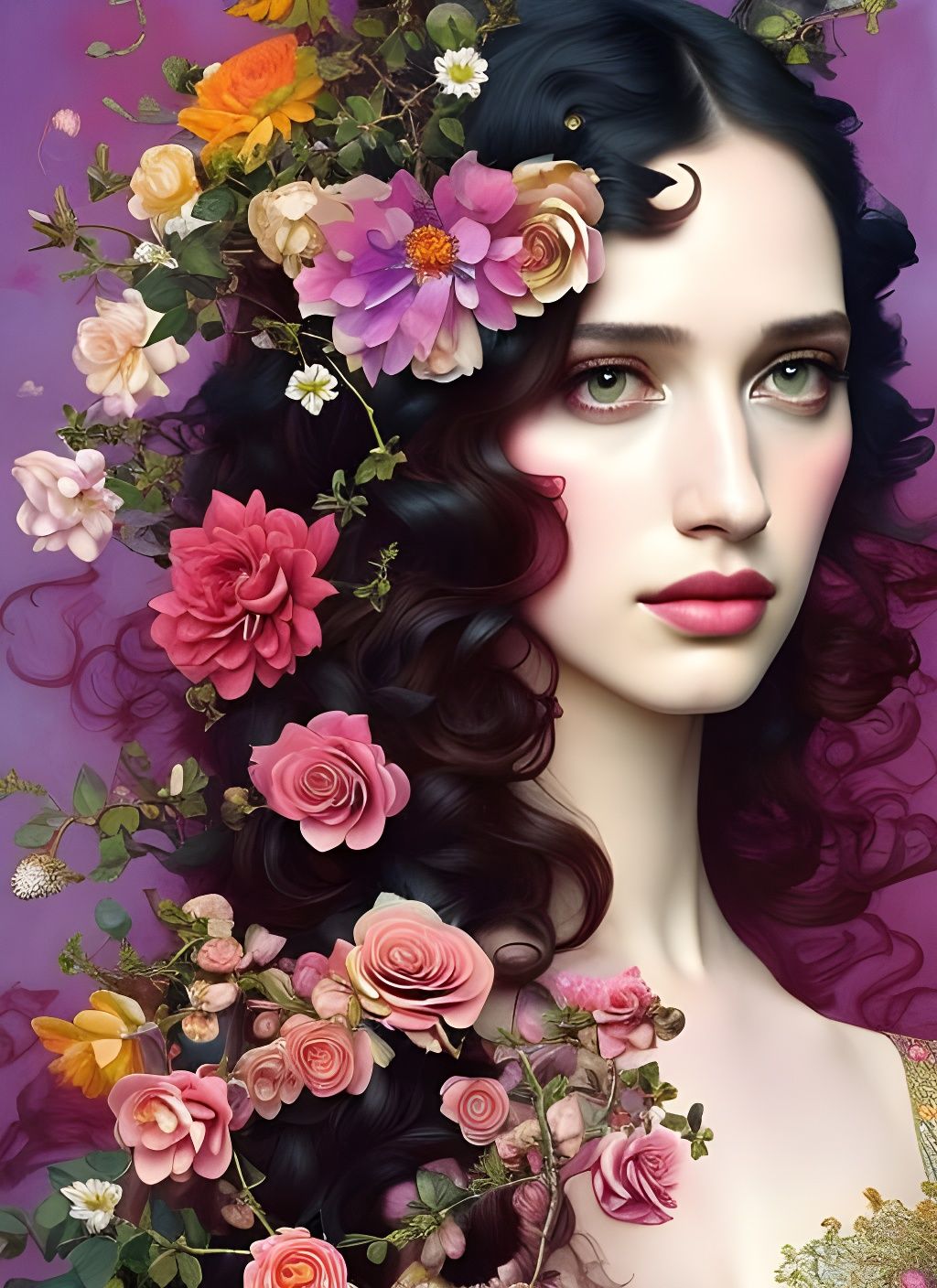 Candy Goddess Portrait in Postmodern Digital Art Style