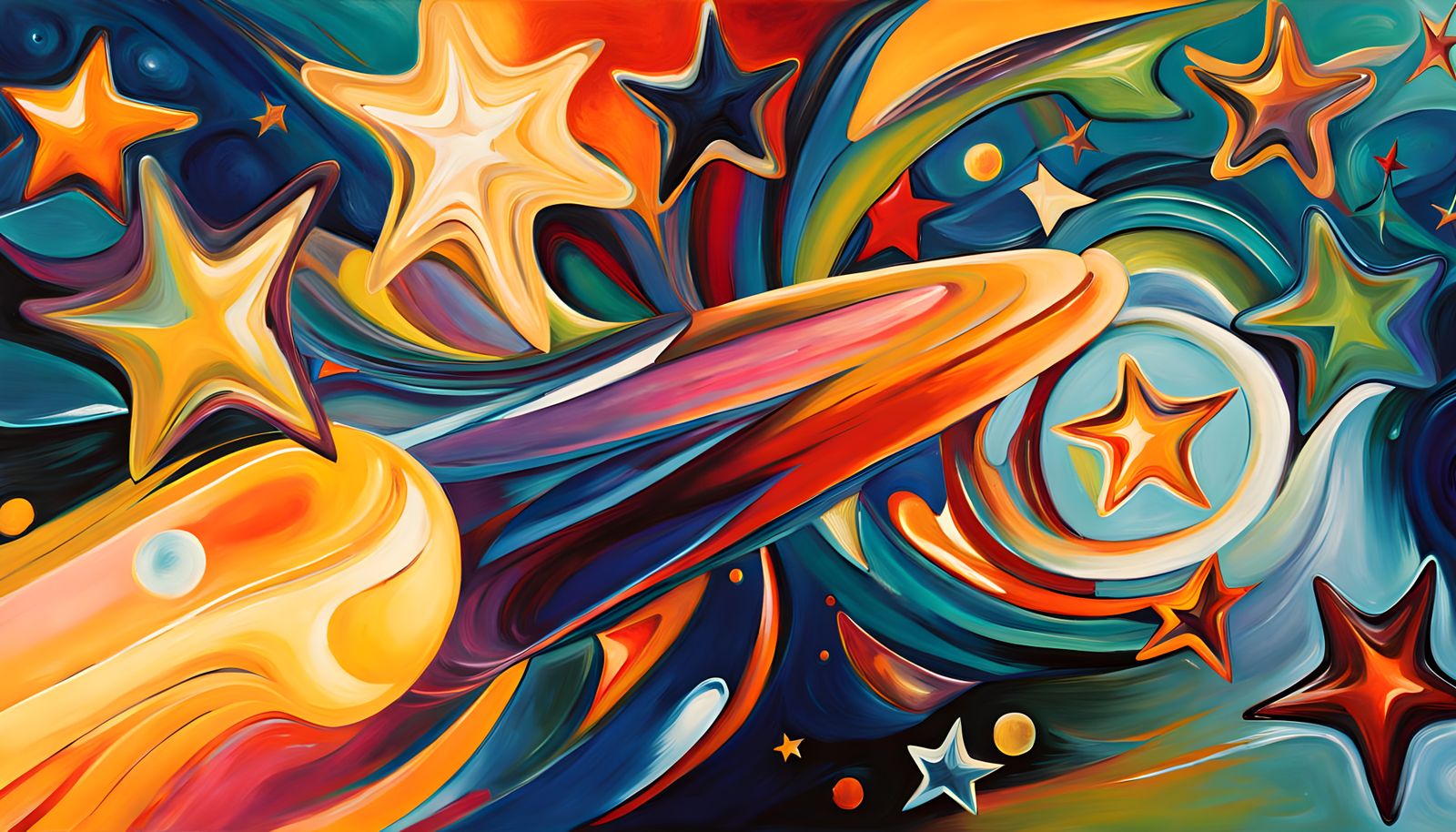 Avant-Garde Cosmic Vortex in Iridescent Colors