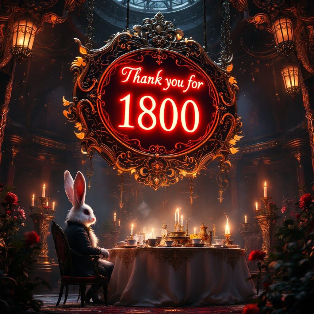 Ethereal Wonderland Tea Party with Enchanted Sign in Crimson