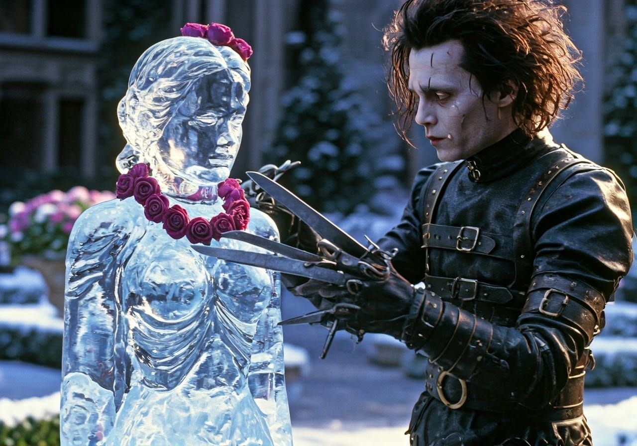 Edward Scissorhands in Gothic Victorian Mansion