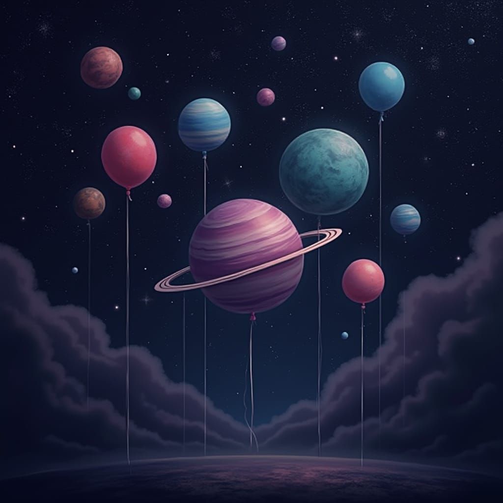Gothic Solar System with Balloon Planets