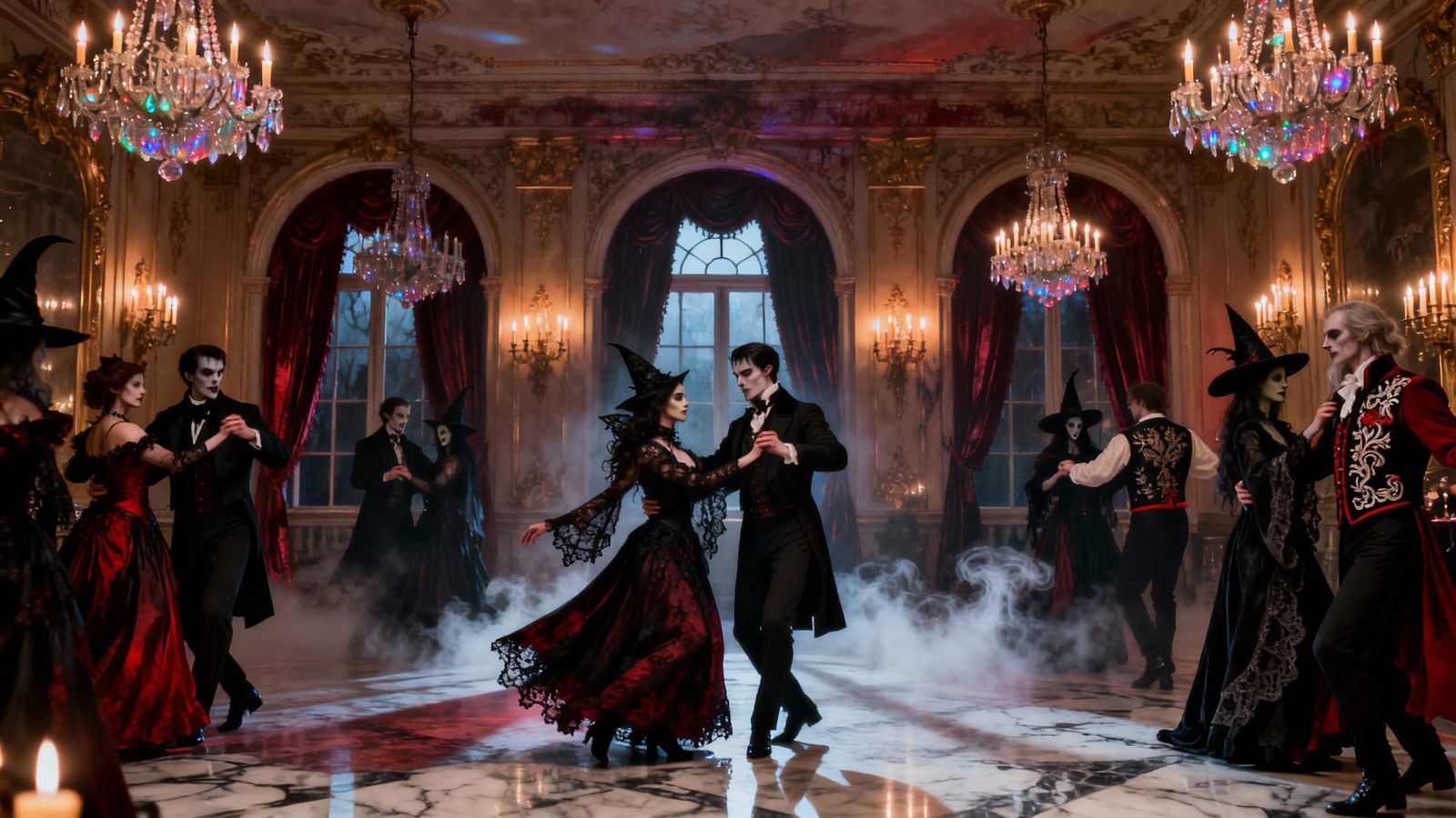 Gothic Ballroom Vampire Dance by Candelabra Light