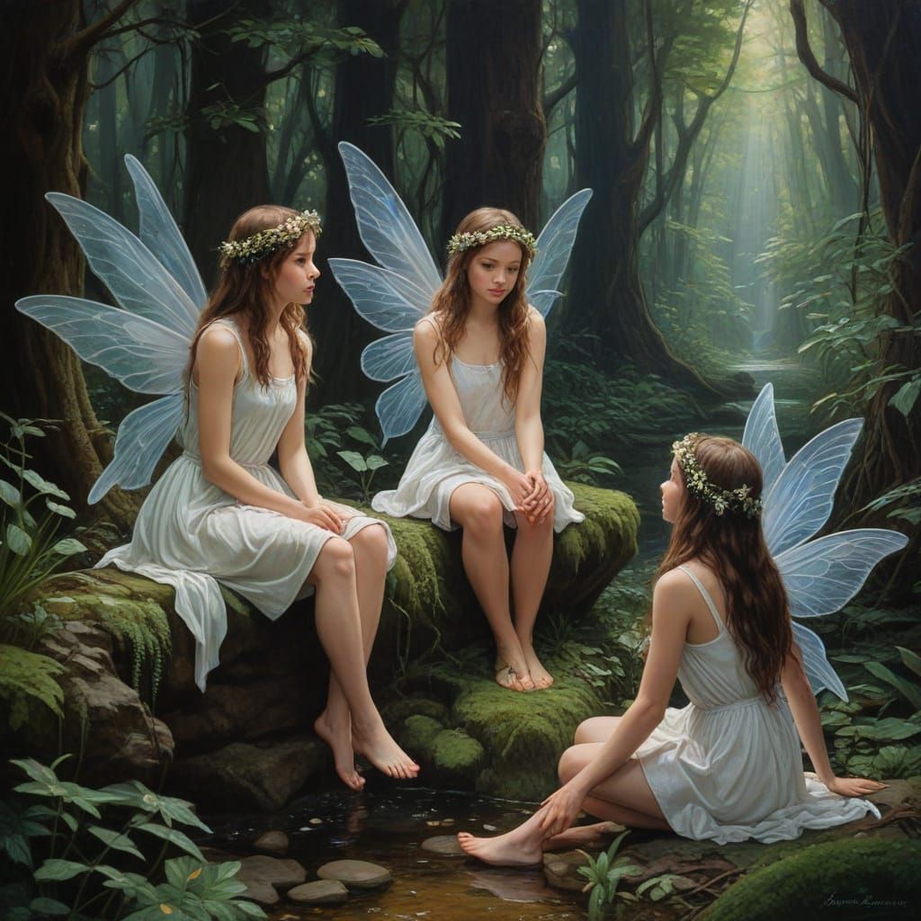 Whimsical Oil Paintings of Enchanted Fairies