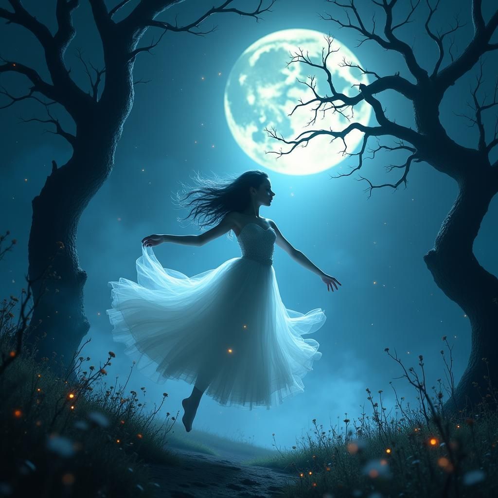 Ghost girl dancing through the night